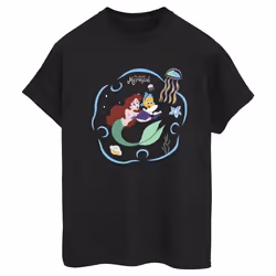 Disney - T-shirt THE LITTLE MERMAID READING A BOOK - Femme (Noir)