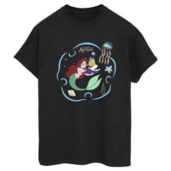 Disney - T-shirt THE LITTLE MERMAID READING A BOOK - Femme (Noir)