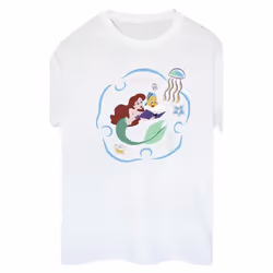 Disney - T-shirt THE LITTLE MERMAID READING A BOOK - Femme (Blanc)