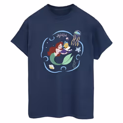 Disney - T-shirt THE LITTLE MERMAID READING A BOOK - Femme (Bleu marine)