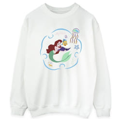 Disney - Sweat THE LITTLE MERMAID READING A BOOK - Femme (Blanc)
