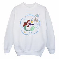 Disney - Sweat THE LITTLE MERMAID READING A BOOK - Fille (Blanc)