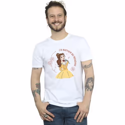 Disney - T-shirt BEAUTY AND THE BEAST I'D RATHER BE READING - Homme (Blanc)