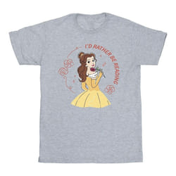 Disney - T-shirt BEAUTY AND THE BEAST I'D RATHER BE READING - Homme (Gris chiné)