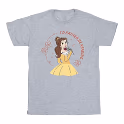 Disney - T-shirt BEAUTY AND THE BEAST I'D RATHER BE READING - Homme (Gris chiné)