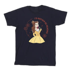 Disney - T-shirt BEAUTY AND THE BEAST I'D RATHER BE READING - Homme (Bleu marine)