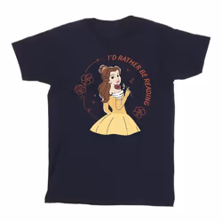 Disney - T-shirt BEAUTY AND THE BEAST I'D RATHER BE READING - Homme (Bleu marine)