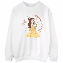 Disney - Sweat BEAUTY AND THE BEAST I'D RATHER BE READING - Homme (Blanc)