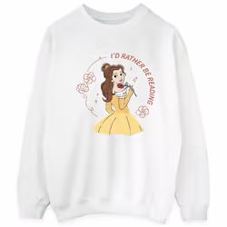 Disney - Sweat BEAUTY AND THE BEAST I'D RATHER BE READING - Homme (Blanc)