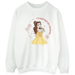 Disney - Sweat BEAUTY AND THE BEAST I'D RATHER BE READING - Homme (Blanc)