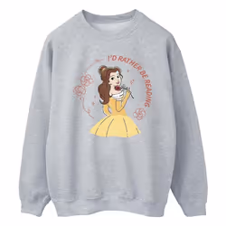 Disney - Sweat BEAUTY AND THE BEAST I'D RATHER BE READING - Homme (Gris chiné)