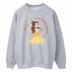 Disney - Sweat BEAUTY AND THE BEAST I'D RATHER BE READING - Homme (Gris chiné)