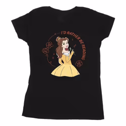 Disney - T-shirt BEAUTY AND THE BEAST I'D RATHER BE READING - Femme (Noir)