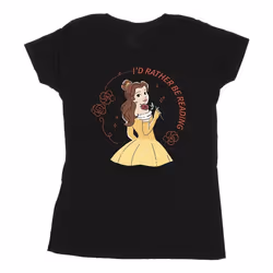 Disney - T-shirt BEAUTY AND THE BEAST I'D RATHER BE READING - Femme (Noir)