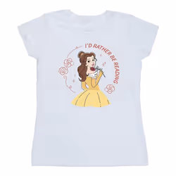 Disney - T-shirt BEAUTY AND THE BEAST I'D RATHER BE READING - Femme (Blanc)