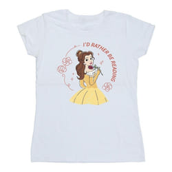 Disney - T-shirt BEAUTY AND THE BEAST I'D RATHER BE READING - Femme (Blanc)
