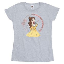 Disney - T-shirt BEAUTY AND THE BEAST I'D RATHER BE READING - Femme (Gris chiné)