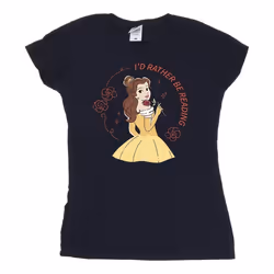 Disney - T-shirt BEAUTY AND THE BEAST I'D RATHER BE READING - Femme (Bleu marine)