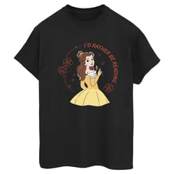 Disney - T-shirt BEAUTY AND THE BEAST I'D RATHER BE READING - Femme (Noir)