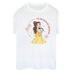 Disney - T-shirt BEAUTY AND THE BEAST I'D RATHER BE READING - Femme (Blanc)