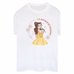Disney - T-shirt BEAUTY AND THE BEAST I'D RATHER BE READING - Femme (Blanc)