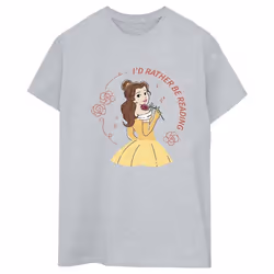 Disney - T-shirt BEAUTY AND THE BEAST I'D RATHER BE READING - Femme (Gris chiné)