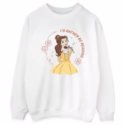 Disney - Sweat BEAUTY AND THE BEAST I'D RATHER BE READING - Femme (Blanc)