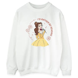 Disney - Sweat BEAUTY AND THE BEAST I'D RATHER BE READING - Femme (Blanc)