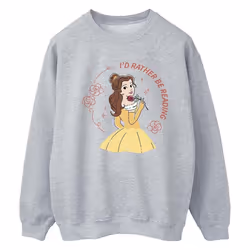 Disney - Sweat BEAUTY AND THE BEAST I'D RATHER BE READING - Femme (Gris chiné)