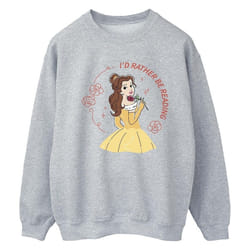 Disney - Sweat BEAUTY AND THE BEAST I'D RATHER BE READING - Femme (Gris chiné)