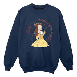 Disney - Sweat BEAUTY AND THE BEAST I'D RATHER BE READING - Garçon (Bleu marine)