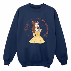 Disney - Sweat BEAUTY AND THE BEAST I'D RATHER BE READING - Garçon (Bleu marine)