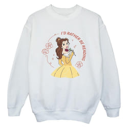 Disney - Sweat BEAUTY AND THE BEAST I'D RATHER BE READING - Garçon (Blanc)