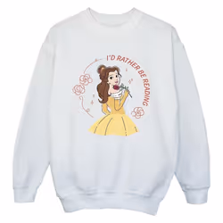 Disney - Sweat BEAUTY AND THE BEAST I'D RATHER BE READING - Garçon (Blanc)