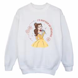 Disney - Sweat BEAUTY AND THE BEAST I'D RATHER BE READING - Garçon (Blanc)