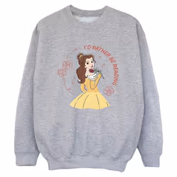 Disney - Sweat BEAUTY AND THE BEAST I'D RATHER BE READING - Garçon (Gris chiné)