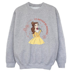 Disney - Sweat BEAUTY AND THE BEAST I'D RATHER BE READING - Garçon (Gris chiné)