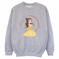 Disney - Sweat BEAUTY AND THE BEAST I'D RATHER BE READING - Garçon (Gris chiné)