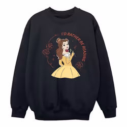 Disney - Sweat BEAUTY AND THE BEAST I'D RATHER BE READING - Fille (Noir)