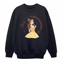 Disney - Sweat BEAUTY AND THE BEAST I'D RATHER BE READING - Fille (Noir)