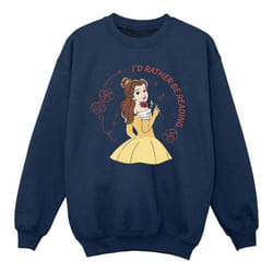Disney - Sweat BEAUTY AND THE BEAST I'D RATHER BE READING - Fille (Bleu marine)