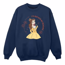 Disney - Sweat BEAUTY AND THE BEAST I'D RATHER BE READING - Fille (Bleu marine)