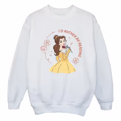 Disney - Sweat BEAUTY AND THE BEAST I'D RATHER BE READING - Fille (Blanc)