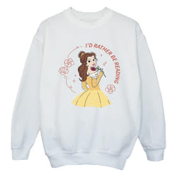 Disney - Sweat BEAUTY AND THE BEAST I'D RATHER BE READING - Fille (Blanc)