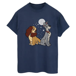 Disney - T-shirt LADY AND THE TRAMP - Femme (Bleu marine)