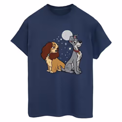 Disney - T-shirt LADY AND THE TRAMP - Femme (Bleu marine)