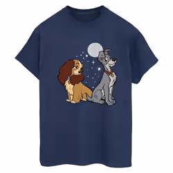 Disney - T-shirt LADY AND THE TRAMP - Femme (Bleu marine)