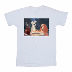 Disney - T-shirt LADY AND THE TRAMP - Homme (Blanc)