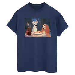 Disney - T-shirt LADY AND THE TRAMP - Femme (Bleu marine)