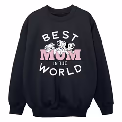 Disney - Sweat DALMATIANS BEST MUM IN THE WORLD - Garçon (Noir)
